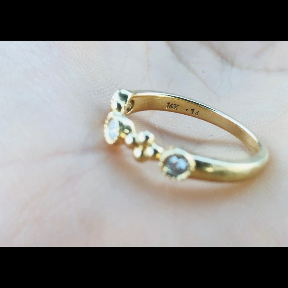 14k solid gold stackable band ring - Picture 4 of 4